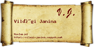 Világi Janina névjegykártya